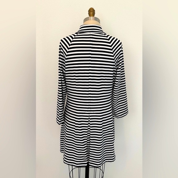 CAbi Jacket Dress French Terry Black & White Stripe 2-Way Zip Welt Pockets M - Picture 7 of 10
